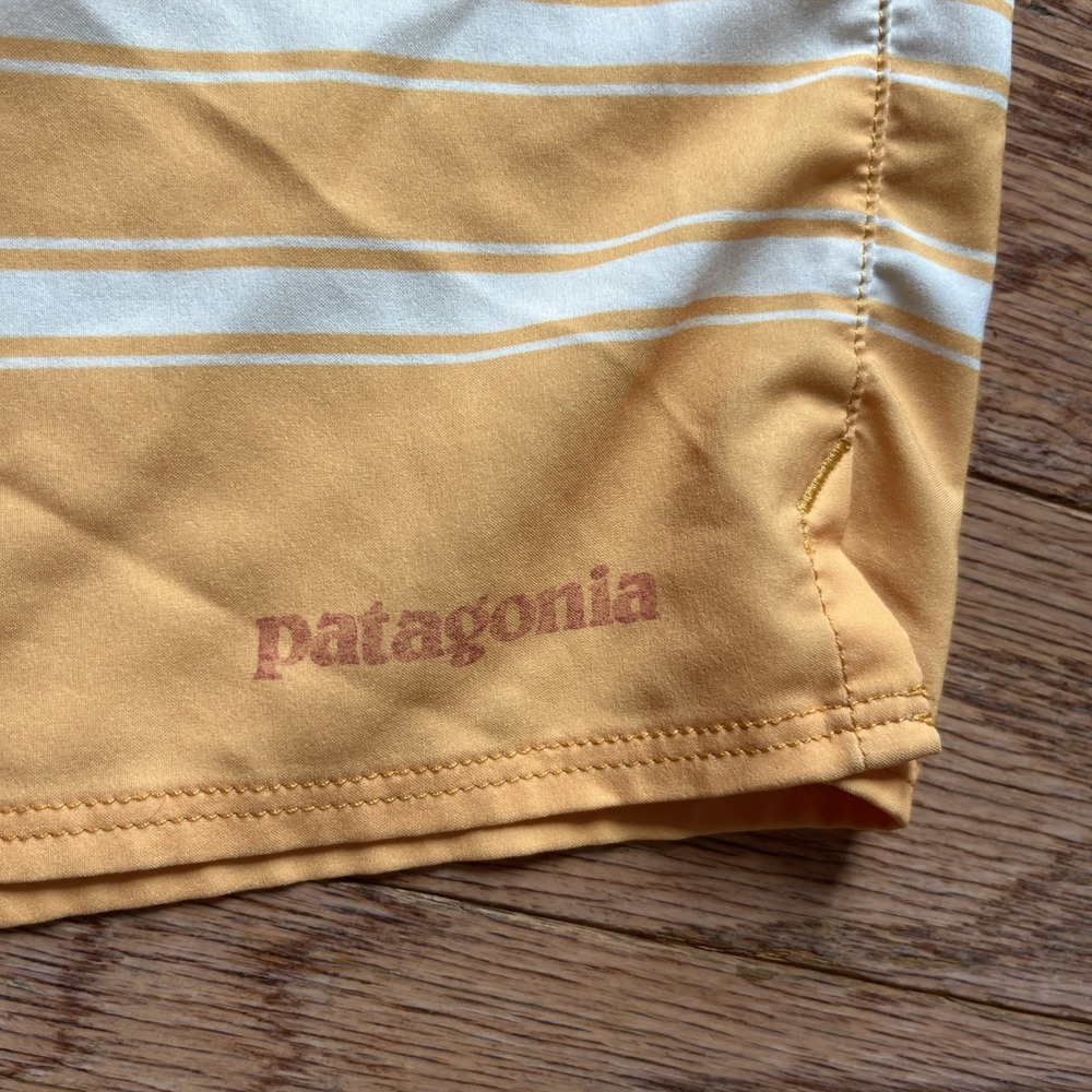 PATAGONIA Men Swim Shorts Sz 32 Orange Stripes Board Shorts Surf Swim Summer - Picture 3 of 7